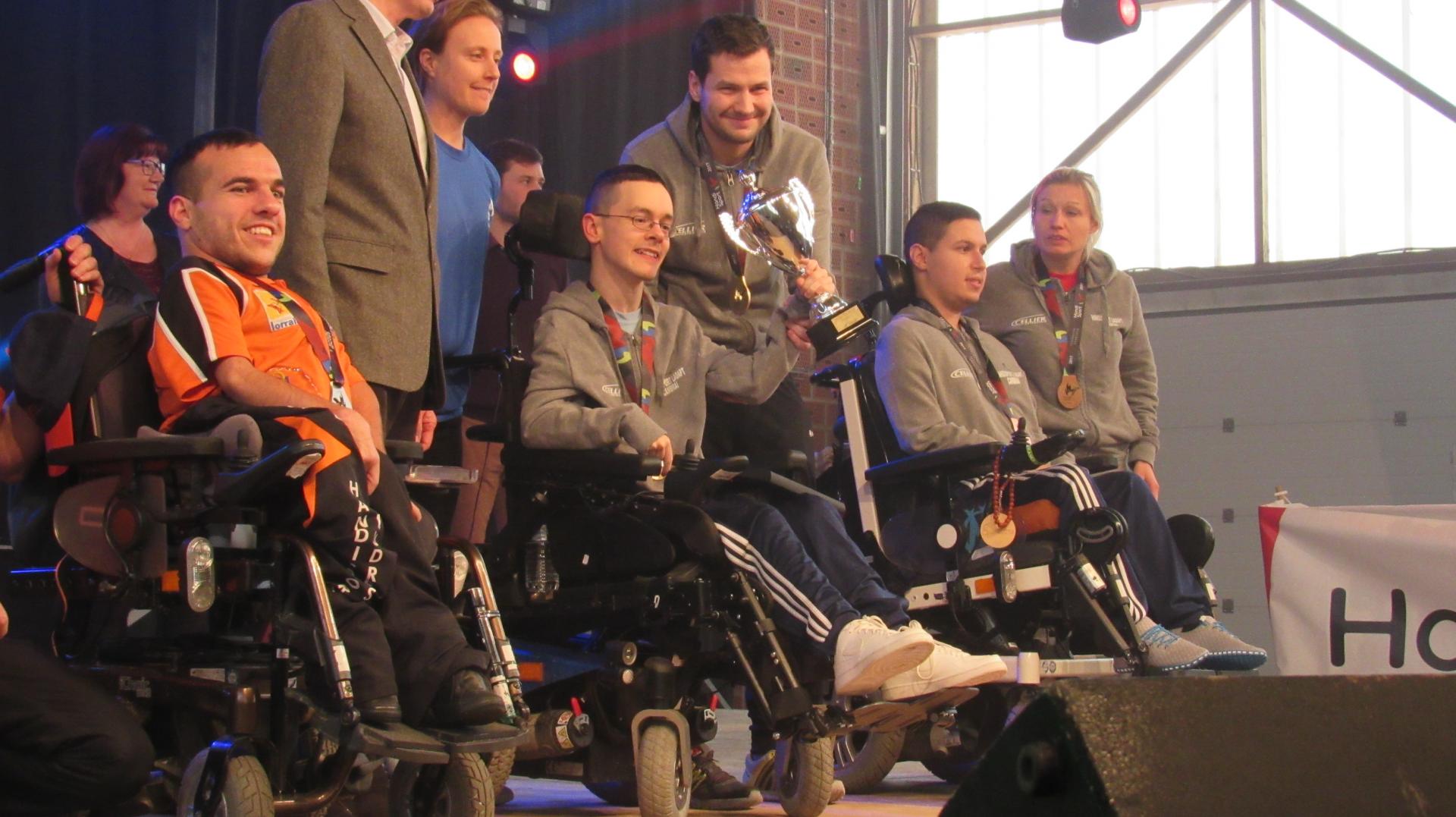 Rodrigue Brenek Champion de France BC3 et son assistant Hugo Heuline